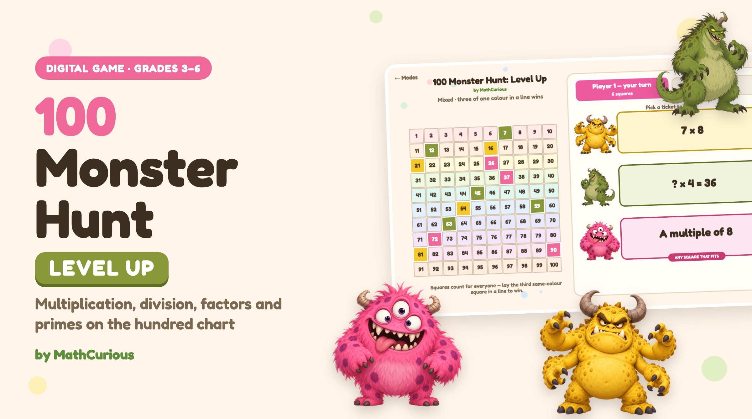  100 Monster Hunt Digital Game CHALLENGE -  Level Up 