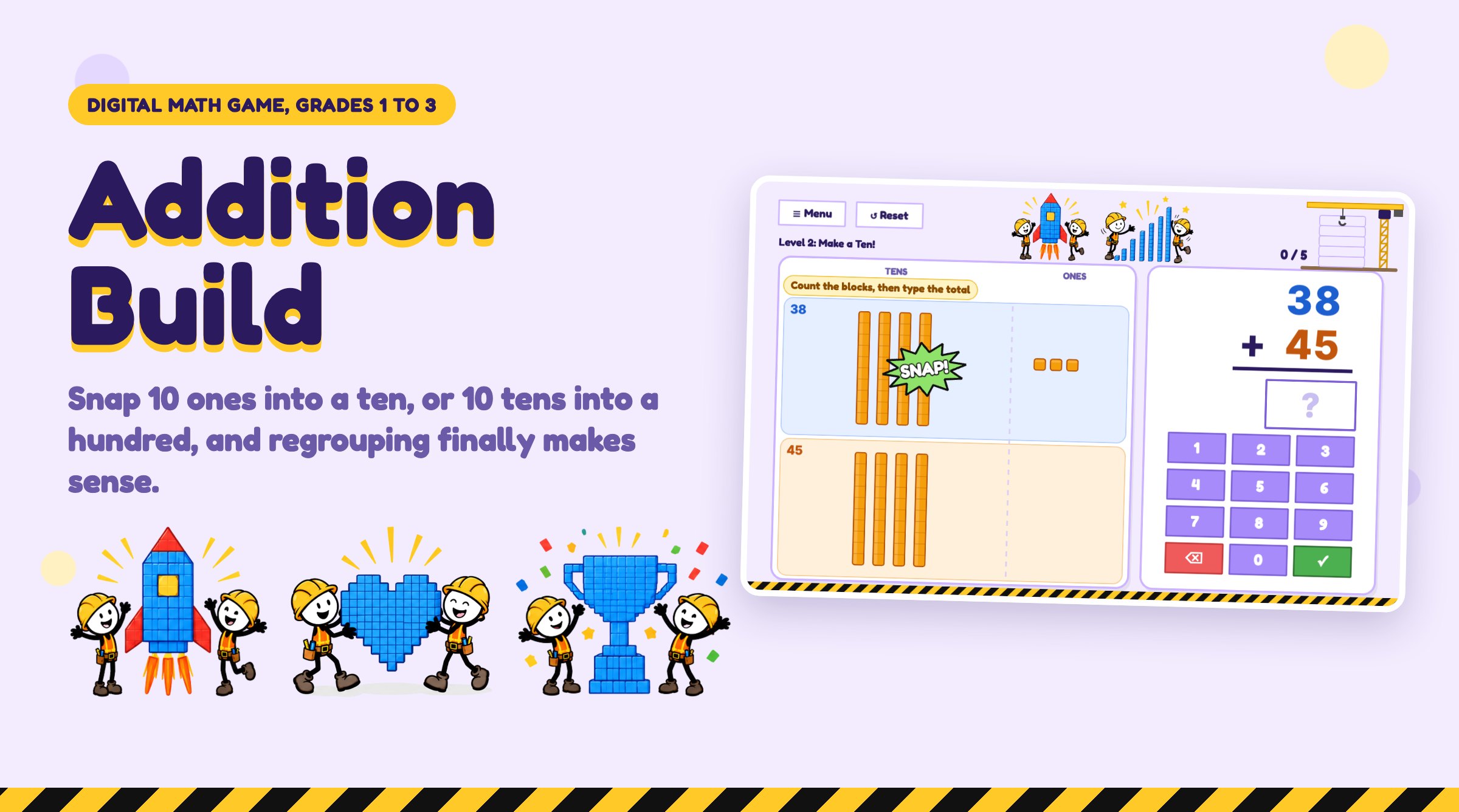 Addition with Regrouping Game: Addition Build