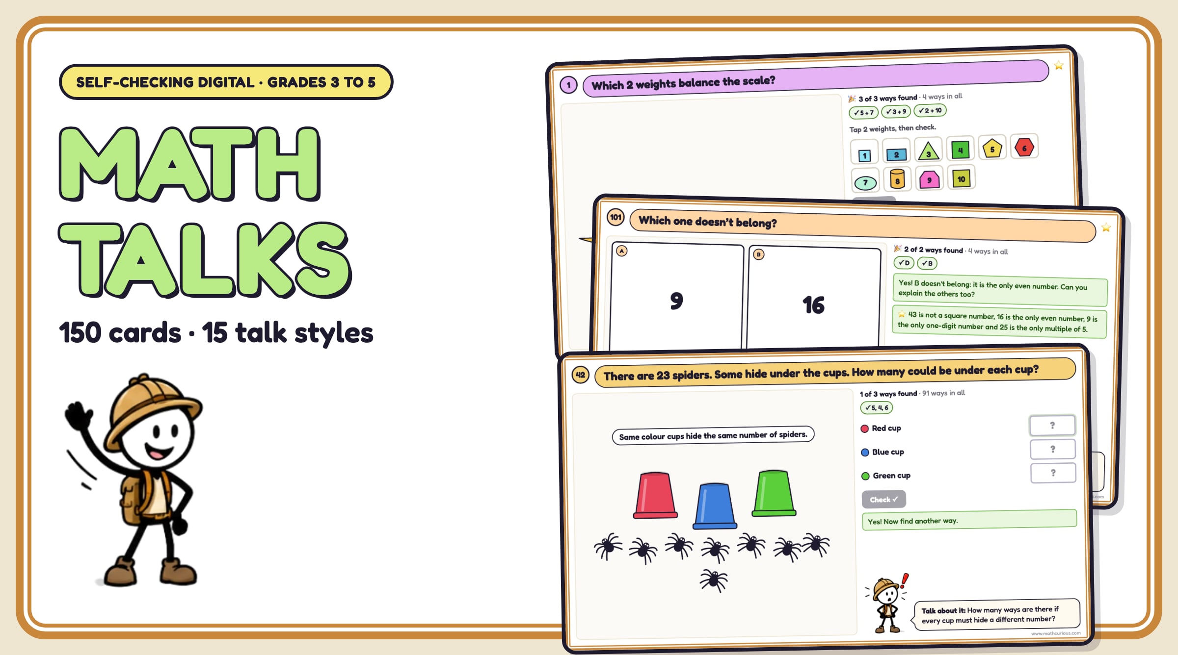 Math Talks for Grades 3-5: Why Open-Ended Questions Matter, and 150 That Check Themselves